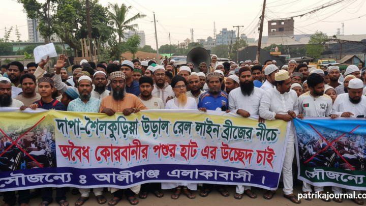 নারায়ণগঞ্জে কোরবানির পশুর অবৈধ হাট উচ্ছেদের দাবিতে সড়ক অবরোধ | | বাংলাদেশ প্রতিদিন