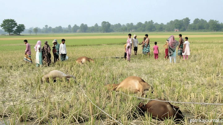 টাঙ্গাইলে ‘অরক্ষিত লাইনে’ বিদ্যুৎস্পৃষ্টে ৫ গরুর মৃত্যু | | বাংলাদেশ প্রতিদিন